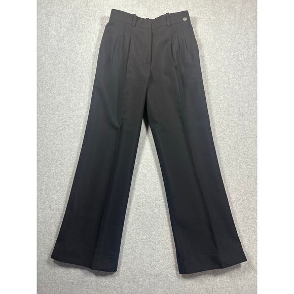 CHANEL Pants - Chanel Dress Pants Women's Size 34 (US 2) Black Pleated High Rise Wide Leg